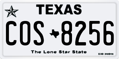 TX license plate COS8256
