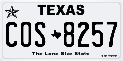 TX license plate COS8257