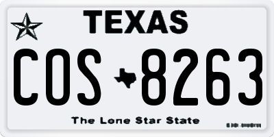 TX license plate COS8263