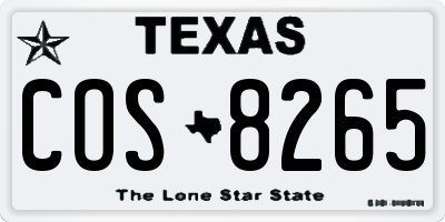 TX license plate COS8265