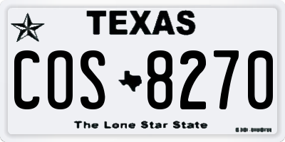 TX license plate COS8270