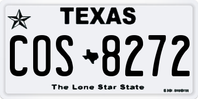 TX license plate COS8272