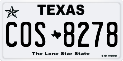 TX license plate COS8278