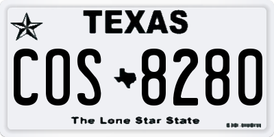 TX license plate COS8280