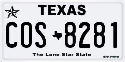 TX license plate COS8281
