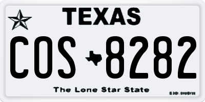 TX license plate COS8282