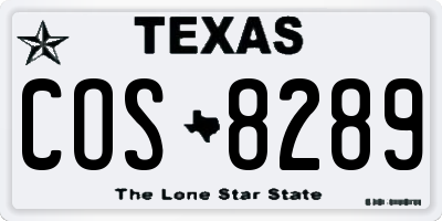 TX license plate COS8289