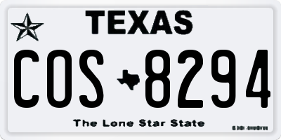 TX license plate COS8294