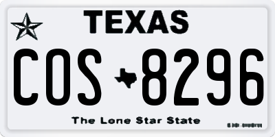 TX license plate COS8296