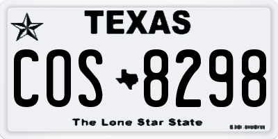 TX license plate COS8298