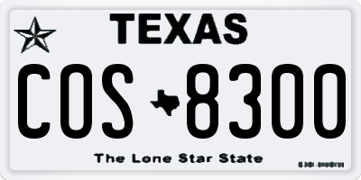 TX license plate COS8300