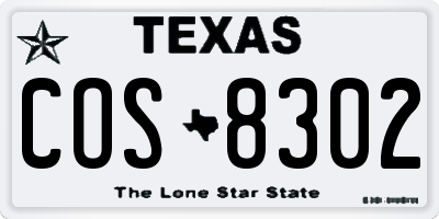 TX license plate COS8302