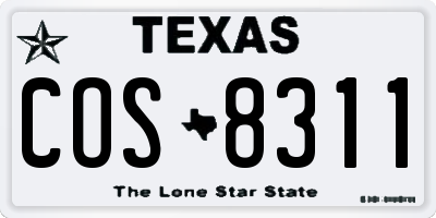 TX license plate COS8311
