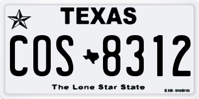 TX license plate COS8312
