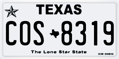 TX license plate COS8319