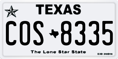 TX license plate COS8335