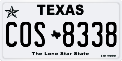 TX license plate COS8338
