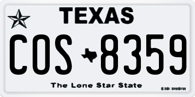 TX license plate COS8359