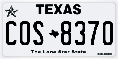 TX license plate COS8370