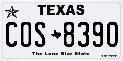 TX license plate COS8390