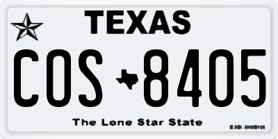TX license plate COS8405