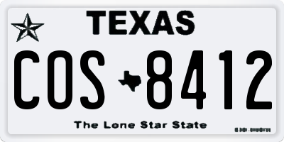TX license plate COS8412