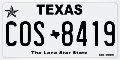 TX license plate COS8419
