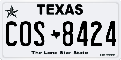 TX license plate COS8424