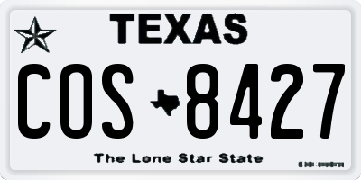 TX license plate COS8427
