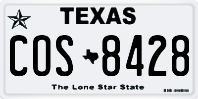 TX license plate COS8428