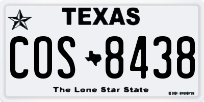 TX license plate COS8438