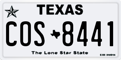 TX license plate COS8441