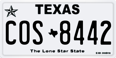 TX license plate COS8442