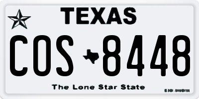TX license plate COS8448