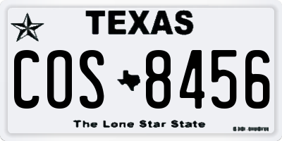 TX license plate COS8456