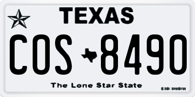 TX license plate COS8490