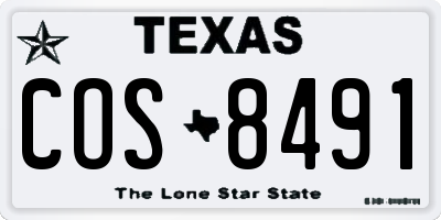 TX license plate COS8491