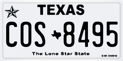 TX license plate COS8495