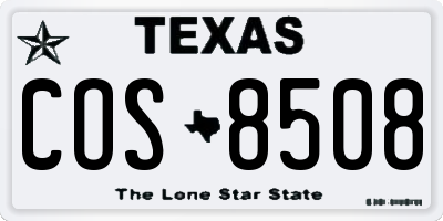 TX license plate COS8508