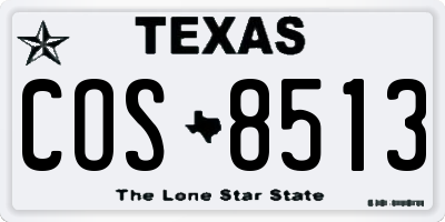 TX license plate COS8513