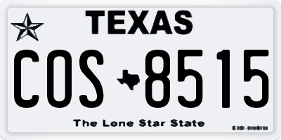 TX license plate COS8515