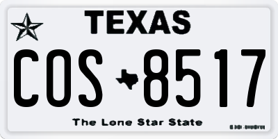 TX license plate COS8517