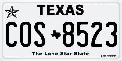 TX license plate COS8523