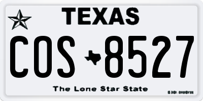 TX license plate COS8527