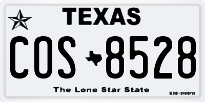 TX license plate COS8528
