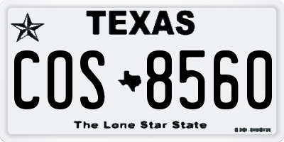 TX license plate COS8560