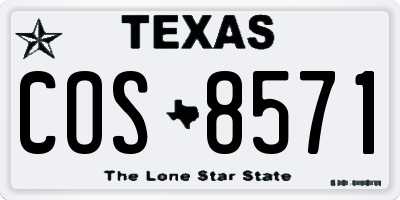 TX license plate COS8571