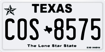TX license plate COS8575
