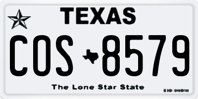 TX license plate COS8579