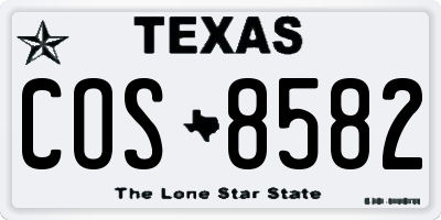 TX license plate COS8582